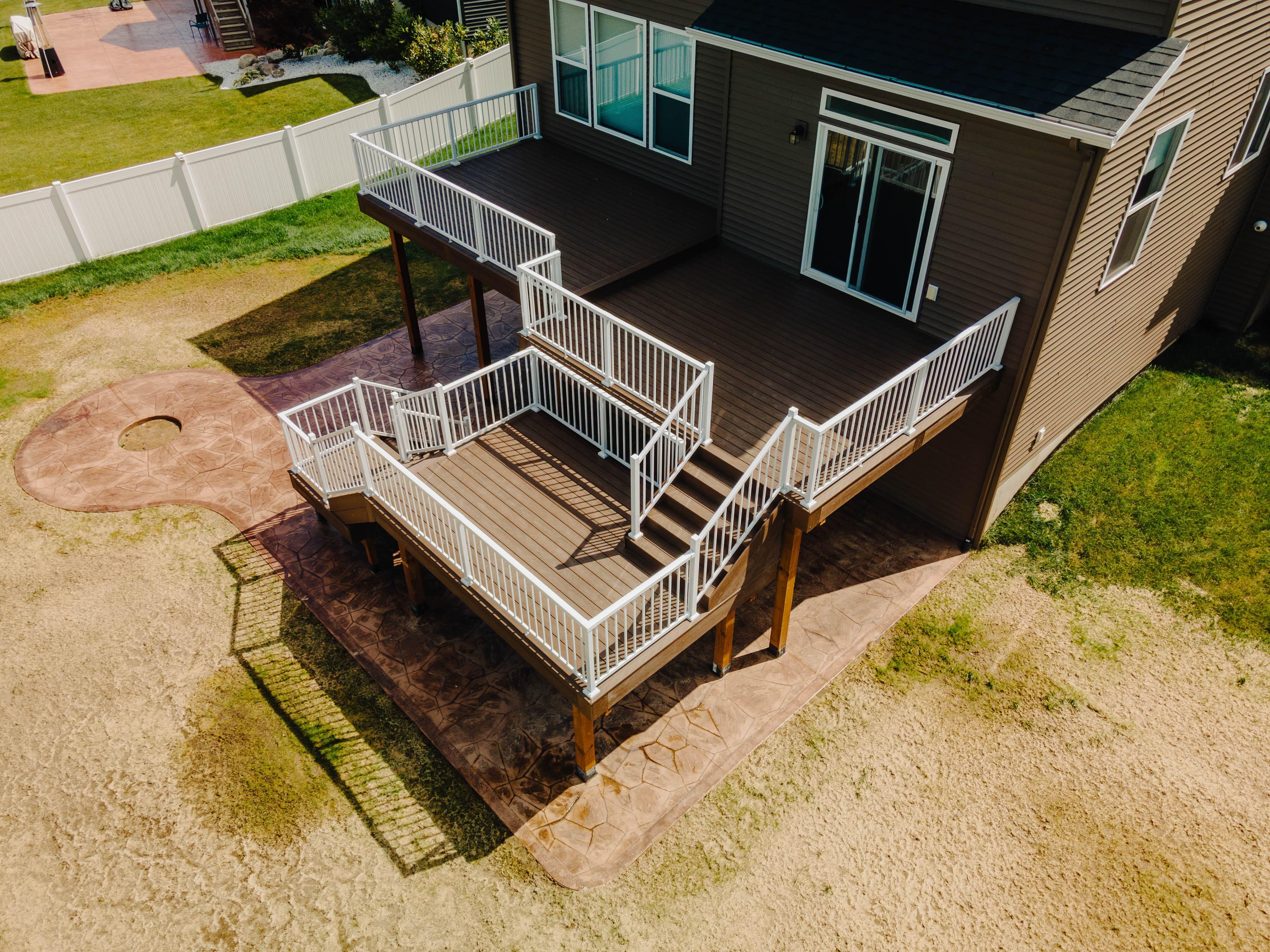 Green Shield Deck Builders | Two-tiered Tropical Walknut Deck…