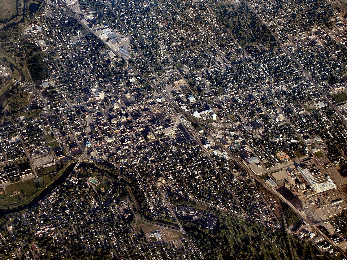 Muncie indiana downtown from above