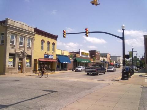 Main Street in downtown Hobart Indiana