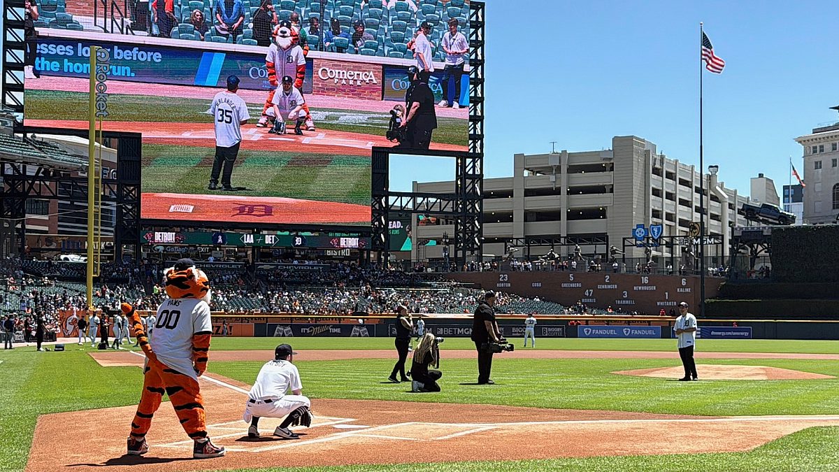 Adam Rough Pitches at Detroit Tigers Game
