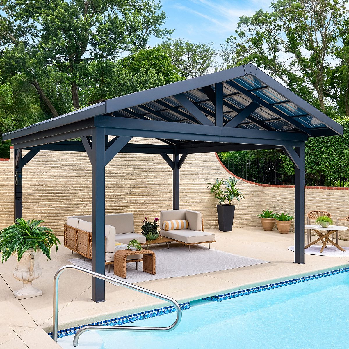 2506114 16x14 Modern Steel Black Gazebo 1 ok